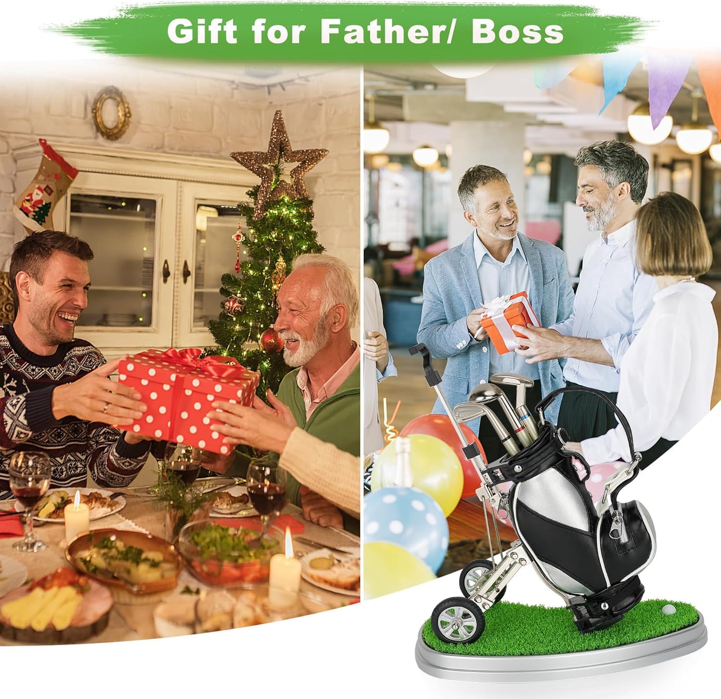 Golf Gifts for Men Golf Pen Holder Stocking Stuffers for Golfers Funny Gifts Unique Office Supplies Desk Decor, Gift for Birthday Christmas Golf Tournament for Boss Dad Husband Golf Lovers