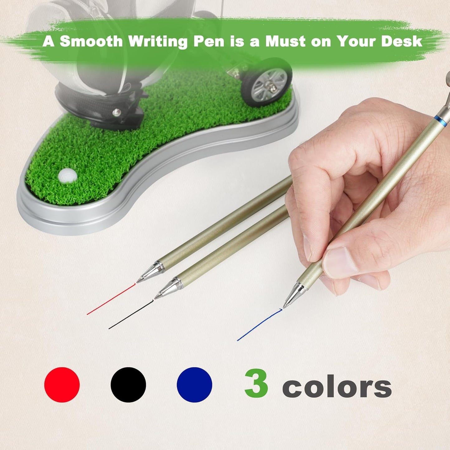 Golf Gifts for Men Golf Pen Holder Stocking Stuffers for Golfers Funny Gifts Unique Office Supplies Desk Decor, Gift for Birthday Christmas Golf Tournament for Boss Dad Husband Golf Lovers